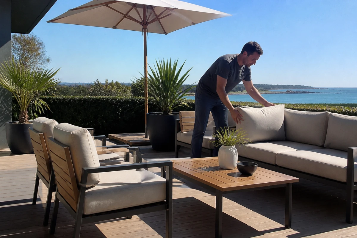 Aluminium, teck, résine : quel matériau choisir pour votre salon de jardin en bord de mer ?